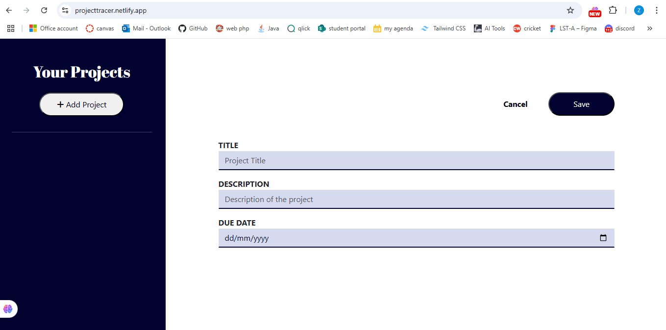 Project Tracer screenshot 2